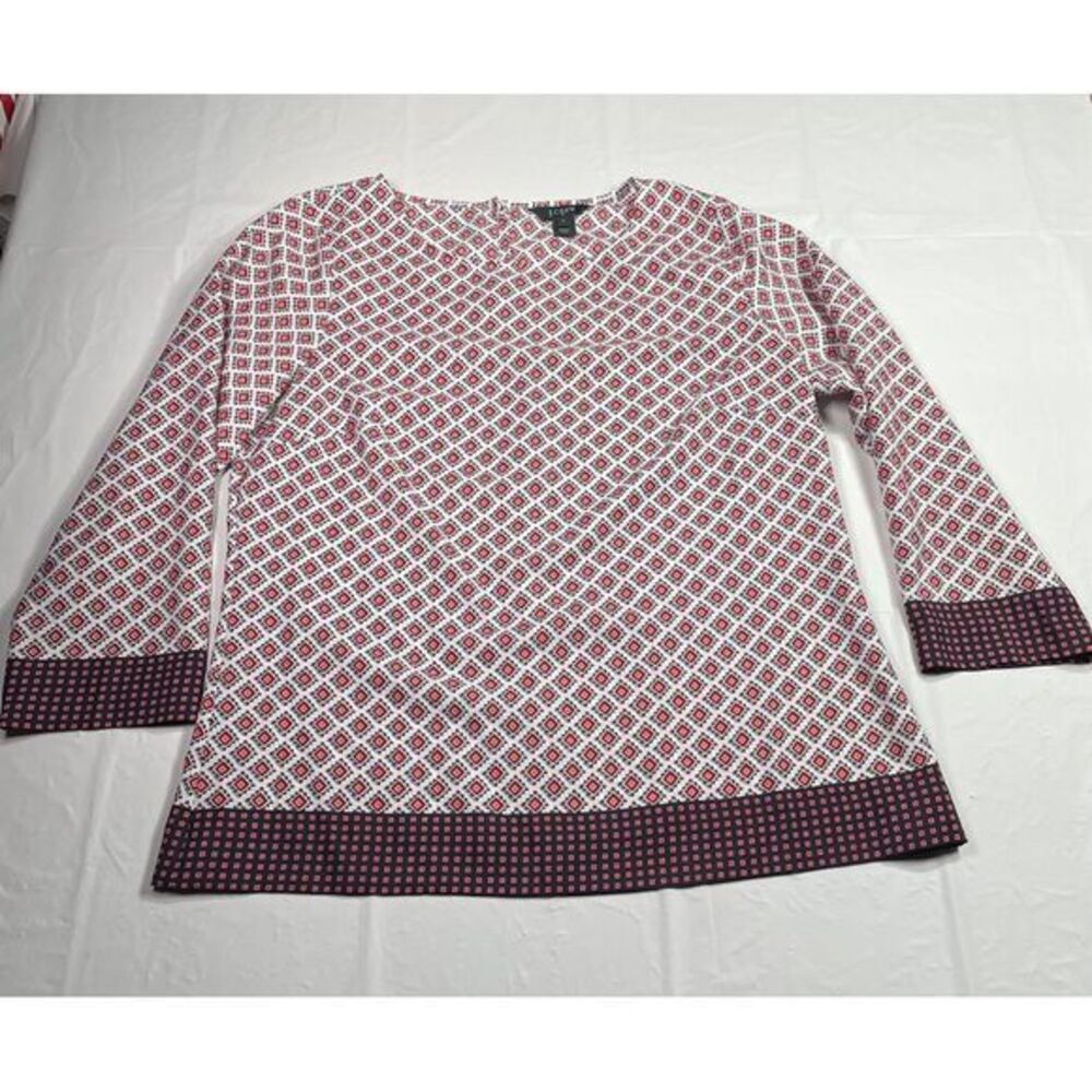 J.Crew Geometric Print Long Sleeve Blouse Women's Casual Wear s